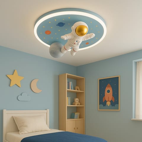 ⁨Lampa LED sufitowa plafon do pokoju dziecięcego ściemniana LUMELA + pilot astronauta⁩ w sklepie Wasserman.eu