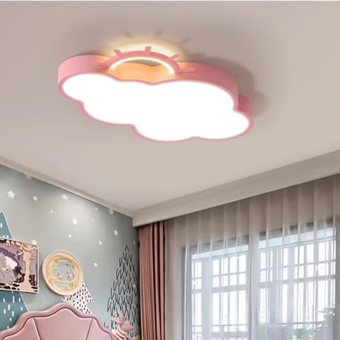 ⁨Lampa LED sufitowa plafon do pokoju dziecięcego ściemniana LUMELA + pilot chmurka różowa⁩ w sklepie Wasserman.eu