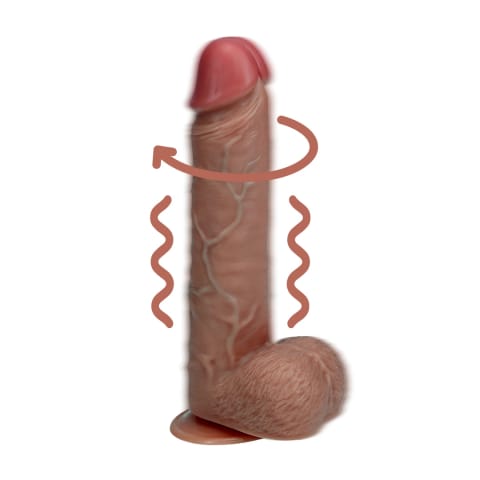 ⁨RealRock Tan 8" 20,5 cm model z systemem wibracji i przyssawką⁩ w sklepie Wasserman.eu