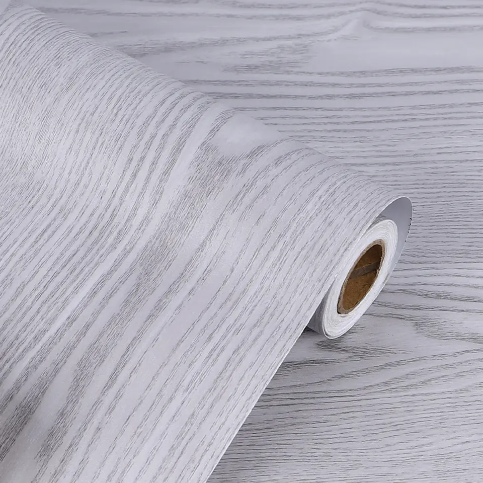 ⁨Folia rolka samoprzylepna okleina tapeta dąb srebrno-szary 1,22x50m⁩ w sklepie Wasserman.eu