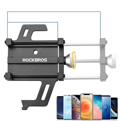 ⁨Uchwyt rowerowy Rockbros 699-BK aluminiowy na kierownicę 55–100 mm – czarny⁩ w sklepie Wasserman.eu