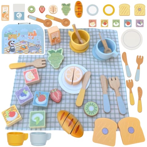 ⁨TOOKY TOY Zestaw Piknikowy Owoce do Krojenia Zestaw Śniadaniow⁩ w sklepie Wasserman.eu