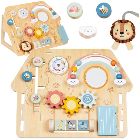 ⁨TOOKY TOY Duża Drewniana Tablica Manipulacyjna Domek - Centrum Aktywności⁩ w sklepie Wasserman.eu