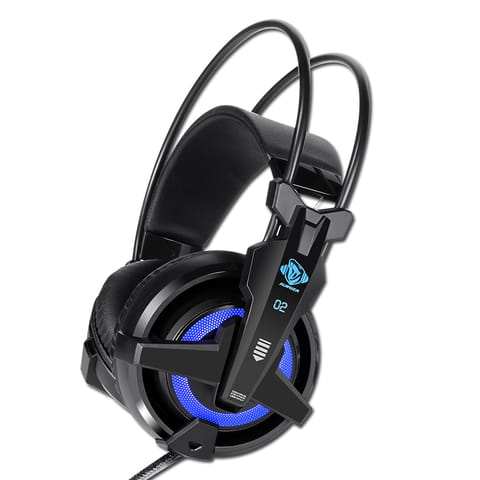 ⁨E-blue Auroza EHS950 FPS, Gaming Headset, słuchawki z mikrofonem, przewodowaczarna, 7.1 surround (virtual), niebieskie podświetlen⁩ w sklepie Wasserman.eu