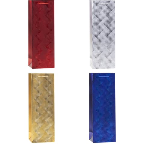 ⁨Torebka prezentowa 12x35x9cm na butelkę TBG-24158-BB emboss ROZETTE⁩ w sklepie Wasserman.eu