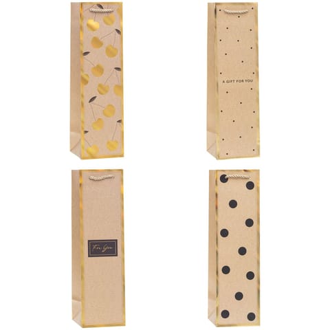 ⁨Torebka prezentowa 11x38x11cm na butelkę TBG-24175-HS-BB ROZETTE⁩ w sklepie Wasserman.eu