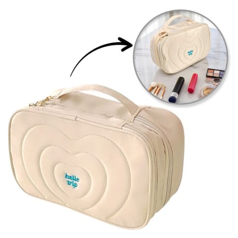 ⁨Kosmetyczka damska pikowana kuferek z rączką 24 x 9 x 15 cm KS132K⁩ w sklepie Wasserman.eu