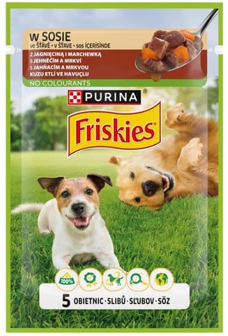 ⁨Friskies Dog Adult Jagnięcina i marchewka w sosie saszetka 85g⁩ w sklepie Wasserman.eu