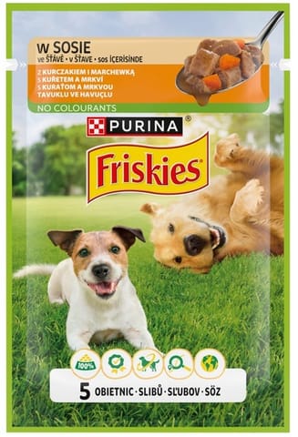 ⁨Friskies Dog Adult Kurczak i marchewka w sosie saszetka 85g⁩ w sklepie Wasserman.eu