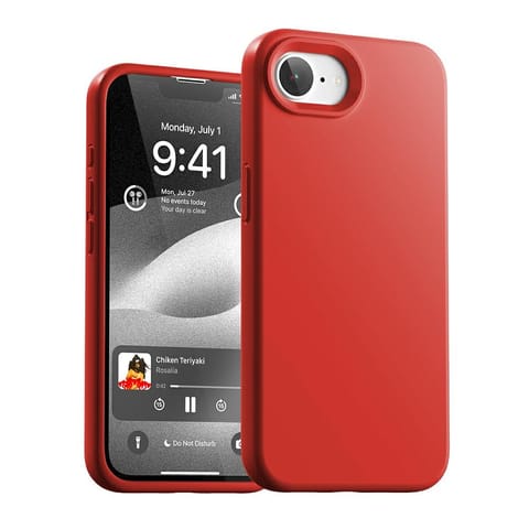 ⁨Etui Mercury Silicone do iPhone 16e      czerwony⁩ w sklepie Wasserman.eu