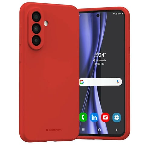 ⁨Etui Mercury Silicone do Samsung Galaxy  A56 czerwony⁩ w sklepie Wasserman.eu