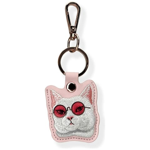 ⁨Etui na lokalizator / brelok Nimmy       Glasses Cool Cat różowy⁩ w sklepie Wasserman.eu