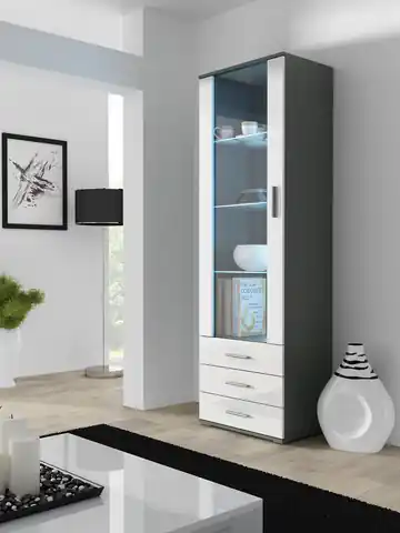 ⁨Cama display cabinet SOHO S1 grey/white gloss⁩ at Wasserman.eu