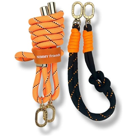 ⁨Zestaw crossbody + handstrap Nimmy       Cool&Cute 2.0 pomarańczowo czarny⁩ w sklepie Wasserman.eu