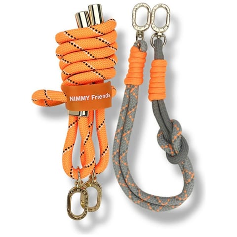 ⁨Zestaw crossbody + handstrap Nimmy       Cool&Cute 2.0 pomarańczowo szary⁩ w sklepie Wasserman.eu