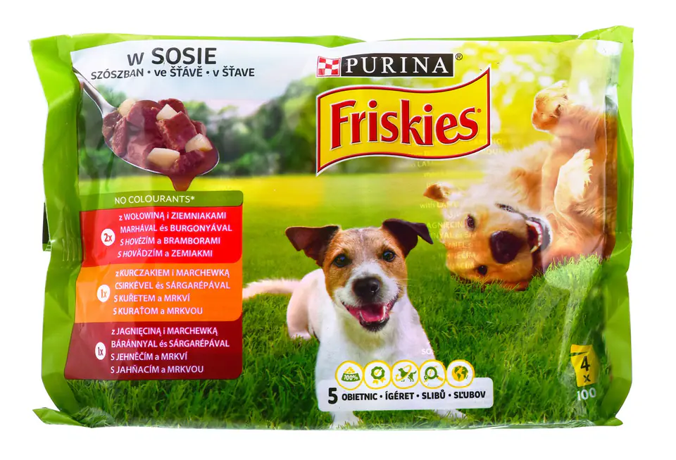 ⁨PURINA Friskies Adult - Meat - wet dog food - 4 x100 g⁩ at Wasserman.eu