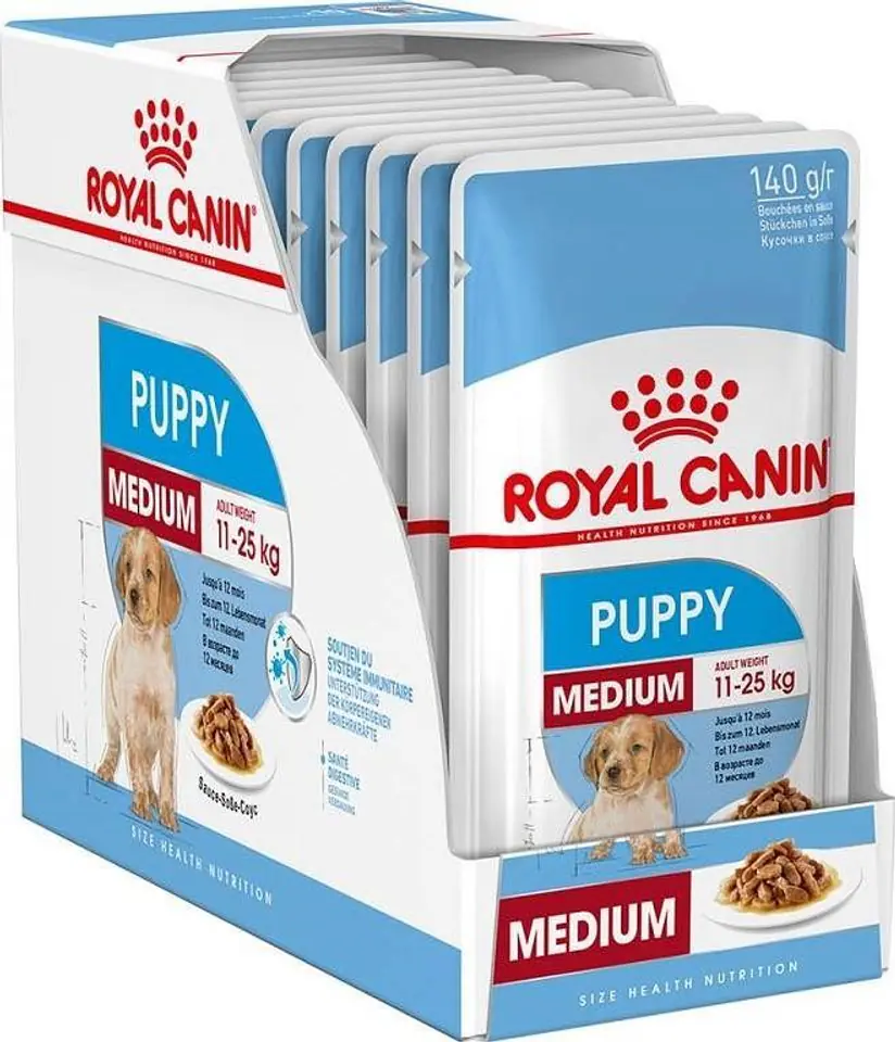 ⁨ROYAL CANIN SHN Medium Puppy w sosie - mokra karma dla szczeniąt - 10X140g⁩ w sklepie Wasserman.eu