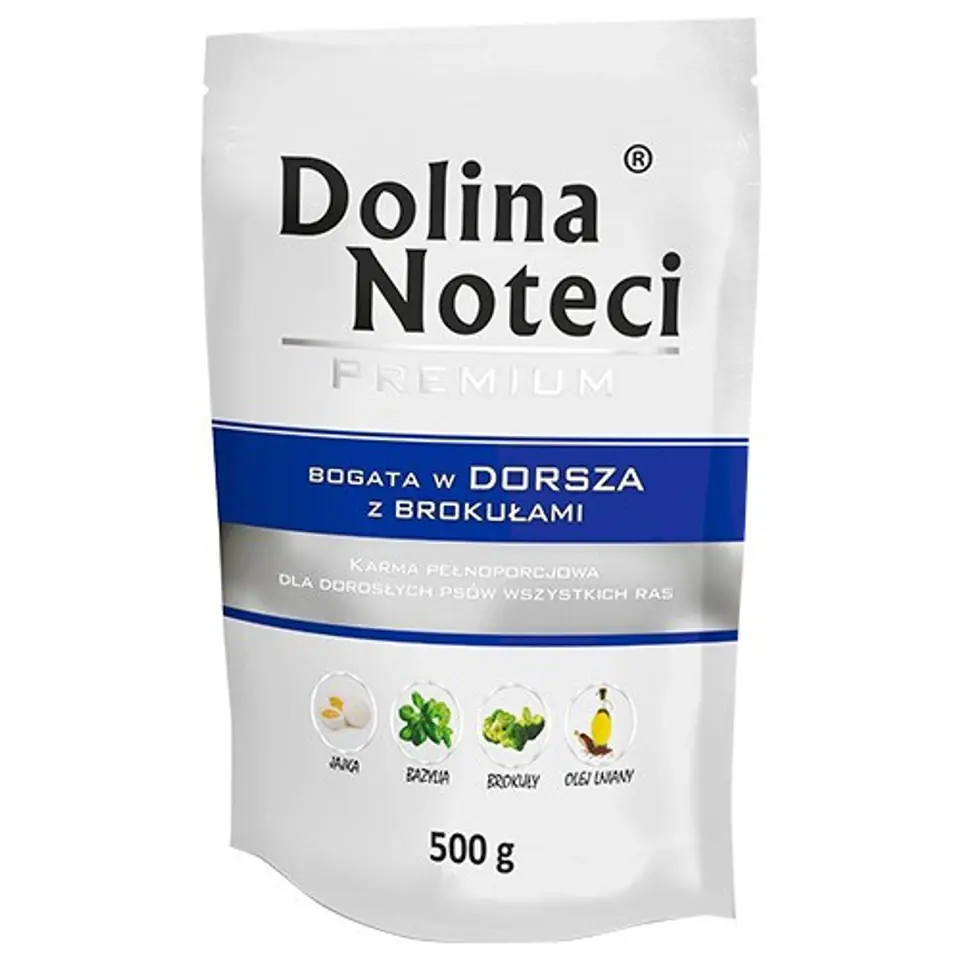 ⁨Dolina Noteci Premium rich in cod with broccoli - wet dog food - 500g⁩ at Wasserman.eu