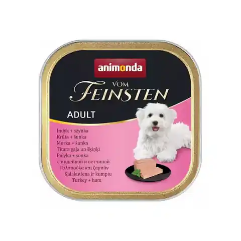 ⁨ANIMONDA VOM FEINSTEN ADULT LUNCH Wet dog food Turkey Ham 150 g⁩ at Wasserman.eu