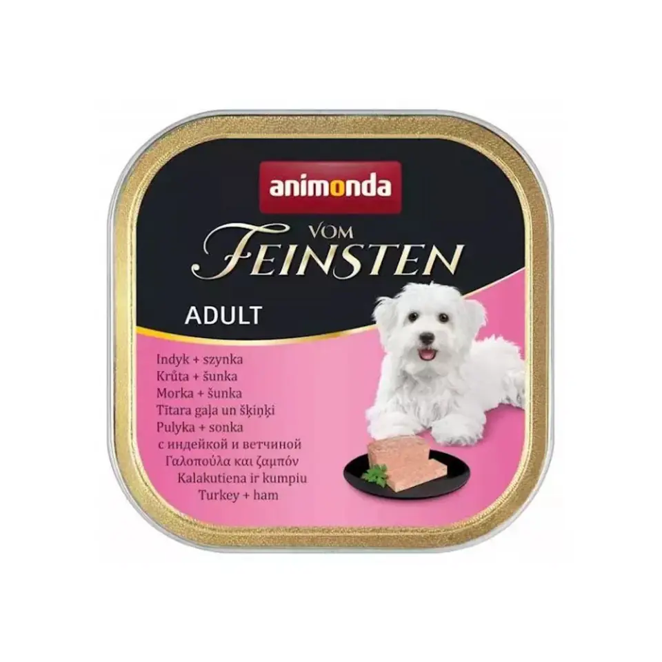 ⁨ANIMONDA VOM FEINSTEN ADULT LUNCH Wet dog food Turkey Ham 150 g⁩ at Wasserman.eu