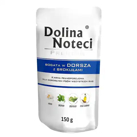 ⁨DOLINA NOTECI Premium bogata w dorsza z brokułami - mokra karma dla psa - 150g⁩ w sklepie Wasserman.eu