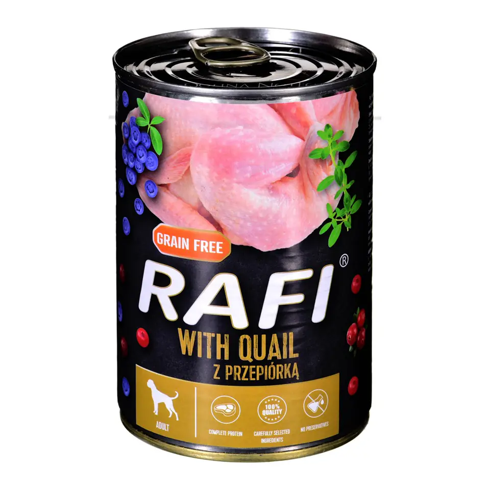 ⁨Dolina Noteci Rafi with quail - wet dog food - 400g⁩ at Wasserman.eu