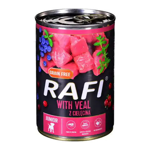 ⁨Dolina Noteci Rafi Junior with veal, cranberry, and blueberry - Wet dog food 400 g⁩ at Wasserman.eu
