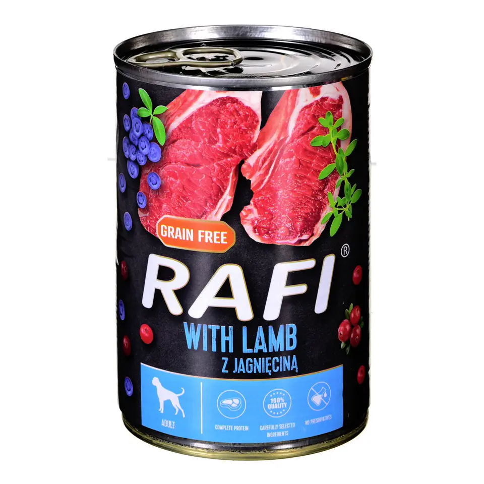 ⁨Dolina Noteci Rafi with lamb, cranberry and blueberry - wet dog food - 400g⁩ at Wasserman.eu