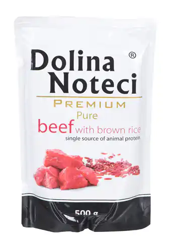 ⁨DOLINA NOTECI Premium Pure bogata w wołowinę z ryżem - mokra karma dla psa - 500g⁩ w sklepie Wasserman.eu