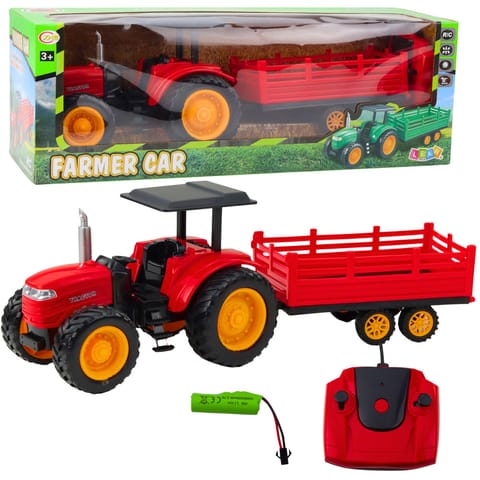 ⁨Traktor Farmerski Z Przyczepą Zdalnie Sterowany RC Czerwony⁩ w sklepie Wasserman.eu