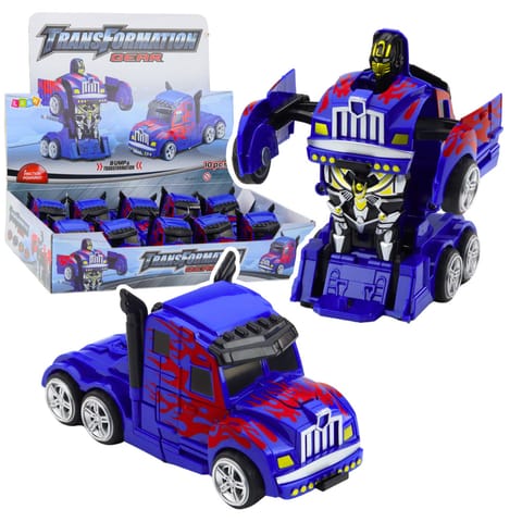 ⁨Ciężarówka Auto Robot 2w1 Napęd Czerwone Wzory Niebieska⁩ w sklepie Wasserman.eu
