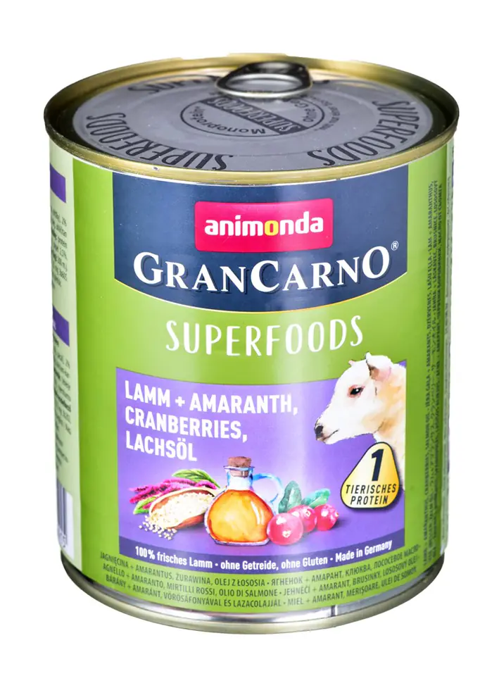 ⁨ANIMONDA GranCarno Superfoods jagnięcina - mokra karma dla psa - 800g⁩ w sklepie Wasserman.eu