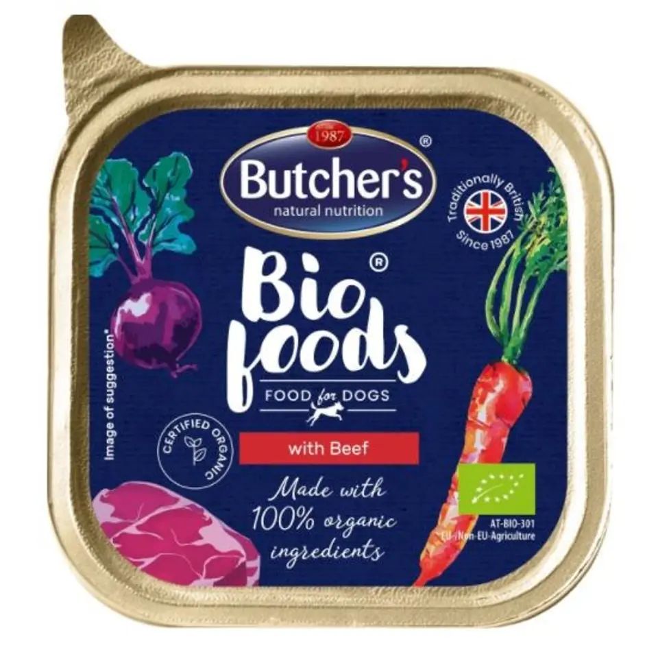 ⁨Butcher's BIO Foods -  mokra karma dla psa z wołowiną - tacka 150 g⁩ w sklepie Wasserman.eu