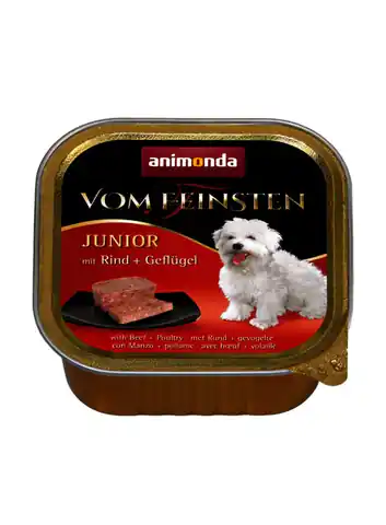 ⁨animonda Vom Feinsten with beef + poultry Rind, Geflügel Junior 150 g⁩ im Wasserman.eu