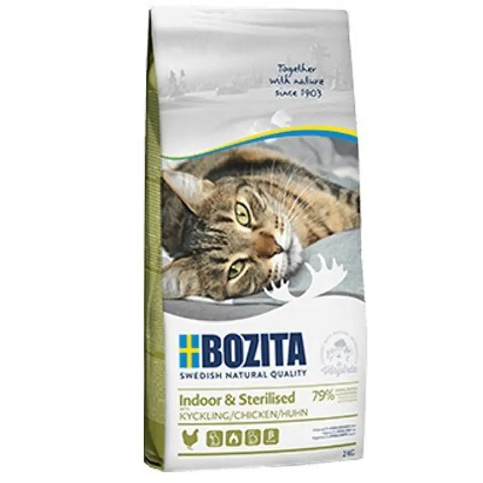 ⁨BOZITA Indoor & Sterilised Chicken - sucha karma dla kotów wysterylizowanych - 2kg⁩ w sklepie Wasserman.eu