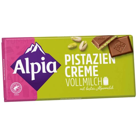 ⁨Alpia Pistaziencreme Czekolada Mleczna z Kremem Pistacjowo-Mlecznymi 100 g⁩ w sklepie Wasserman.eu