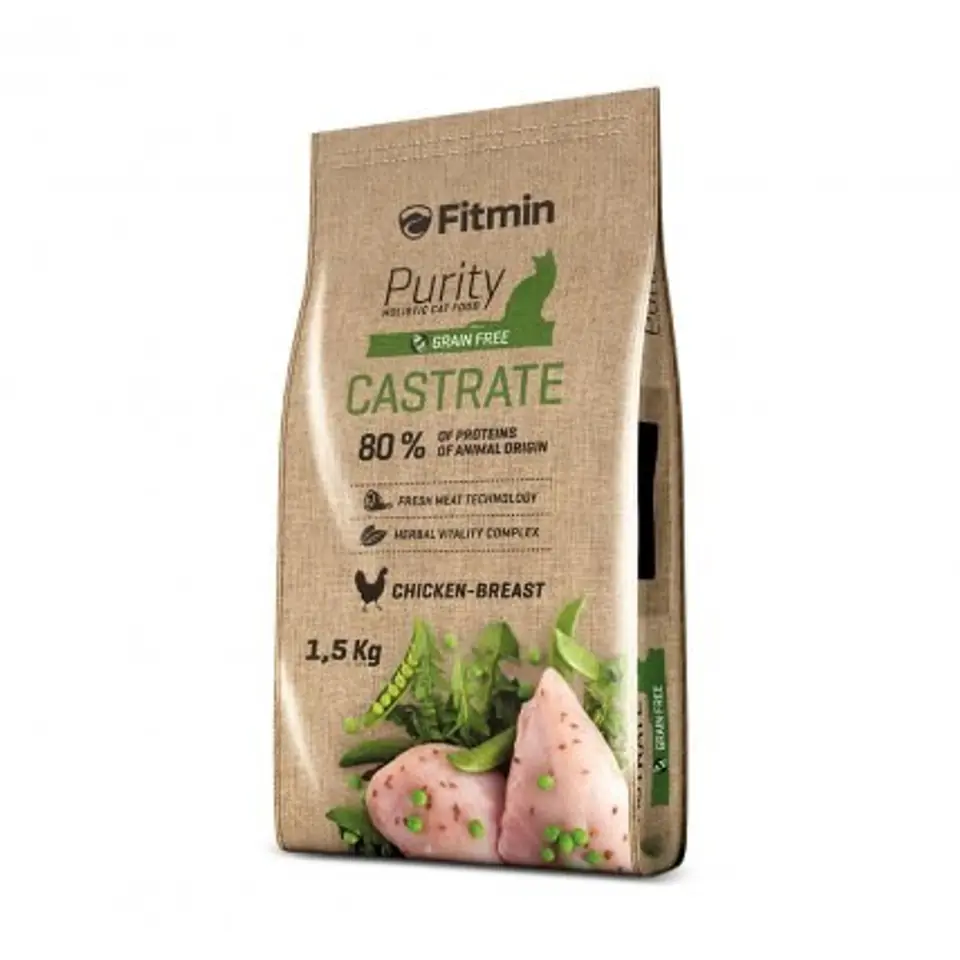 ⁨FITMIN Purity Castrate cats dry food 1.5 kg Adult⁩ at Wasserman.eu