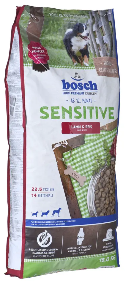 ⁨BOSCH Sensitive Lamb & Rice - karma dla psów z wrażliwym żołądkiem z jagnięciną i ryżem 15kg⁩ w sklepie Wasserman.eu