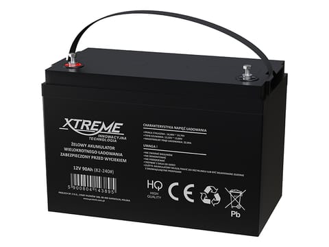 ⁨Akumulator żelowy 12V 90Ah XTREME 215x170x330mm⁩ w sklepie Wasserman.eu