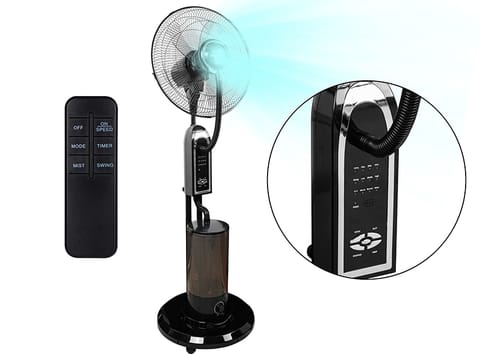 ⁨Wentylator stojący 16" 90W z funkcją mgiełki CZARNY⁩ w sklepie Wasserman.eu