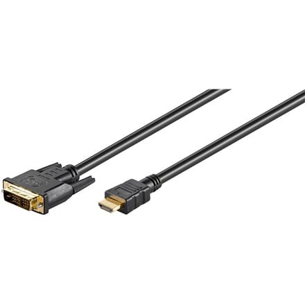 ⁨Goobay DVI-D/HDMI cable, gold-plated HDMI cable, 1.5 m, Black⁩ at Wasserman.eu