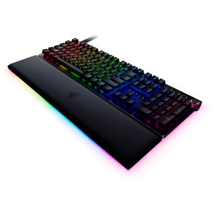 ⁨Klawiatura do gier Razer Huntsman V2 z optycznym przełącznikiem podświetleniem LED RGB, przewodowa, czarna, układ numeryczny, pr⁩ w sklepie Wasserman.eu