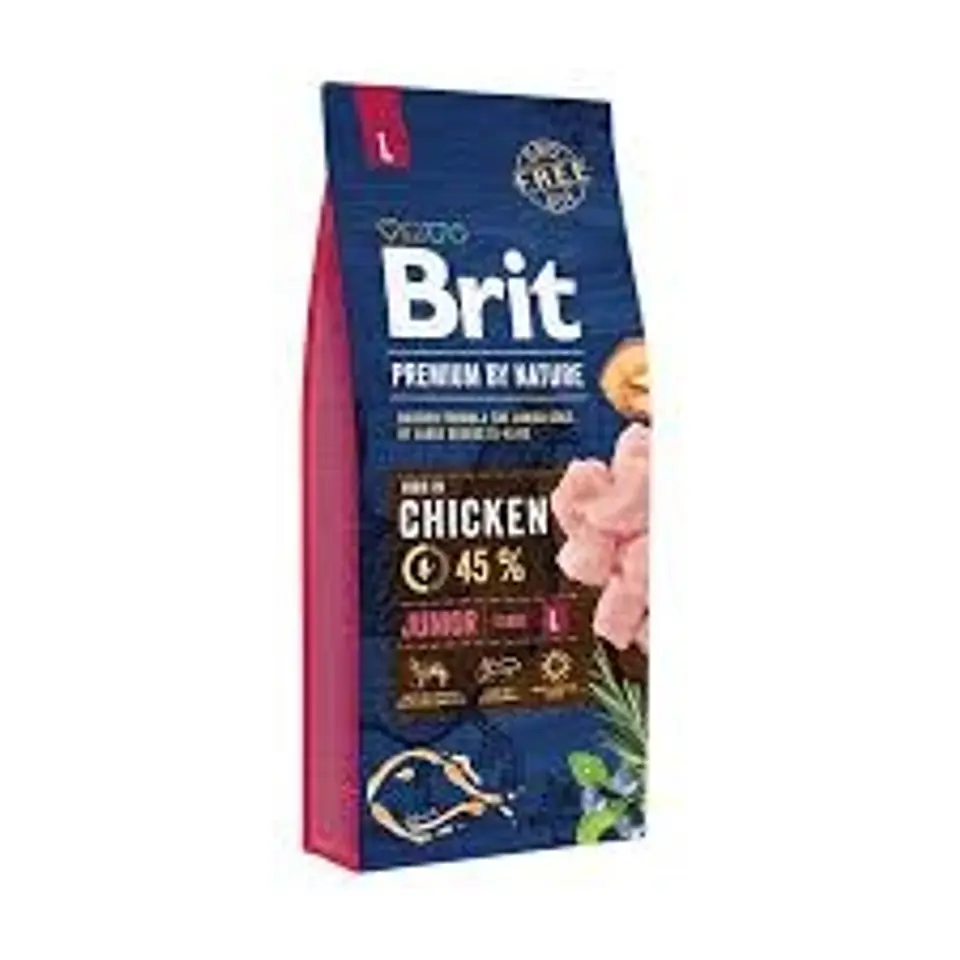 ⁨Brit Premium by Nature Junior L - dry dog food - Chicken 15 kg⁩ at Wasserman.eu