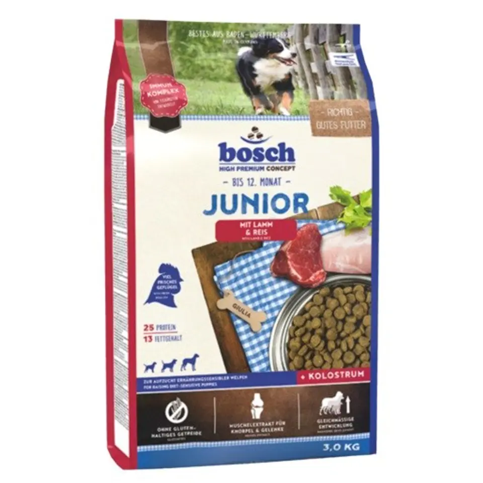 ⁨Bosch 15030 Junior dla Szczeniąt Lamb&Rice 3kg⁩ w sklepie Wasserman.eu