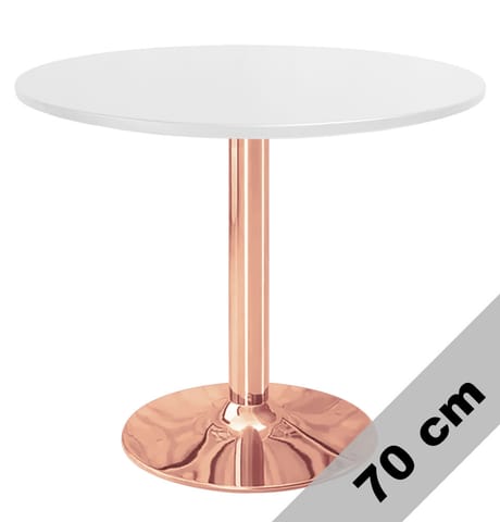 ⁨Stół okrągły VICTORY WHITE 70 cm COPPER⁩ w sklepie Wasserman.eu