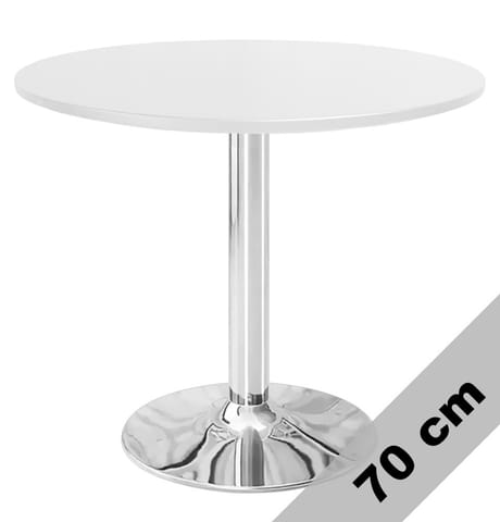 ⁨Stół okrągły VICTORY WHITE 70 cm SILVER⁩ w sklepie Wasserman.eu