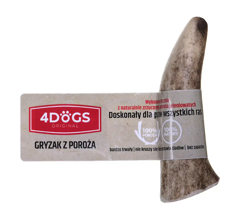 ⁨4DOGS - Deer antlers dog chew (hard) - XS⁩ at Wasserman.eu