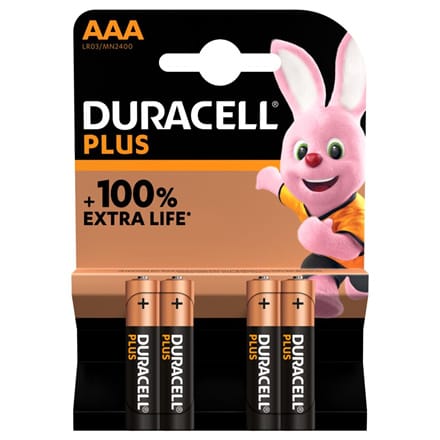 ⁨Duracell | Plus MN2400 | AAA | Alkaline | 4 szt.⁩ w sklepie Wasserman.eu