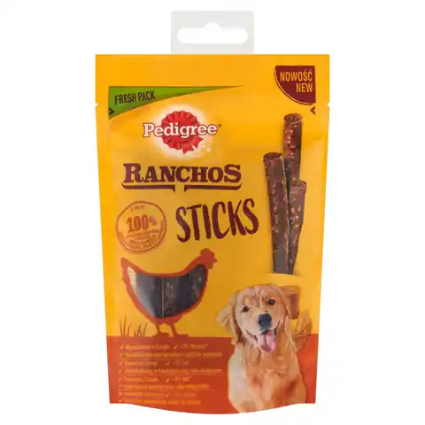 ⁨Pedigree Ranchos Sticks  with chicken - dog treat - 60g⁩ at Wasserman.eu
