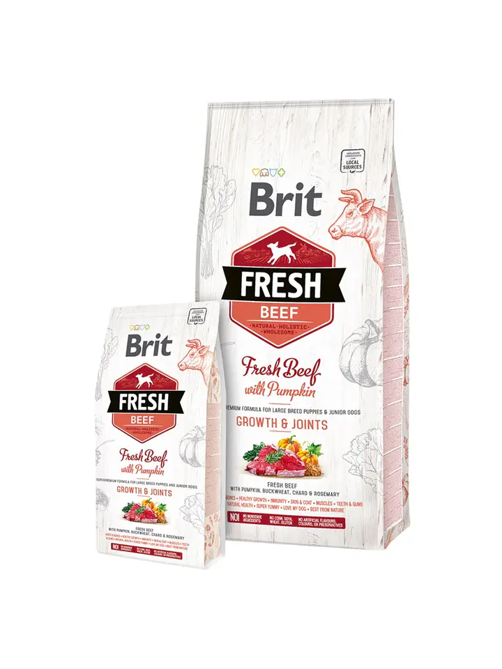 ⁨Brit Fresh Beef with Pumpkin Puppy Large Growth & Joints - Dry dog food - 12 kg⁩ at Wasserman.eu